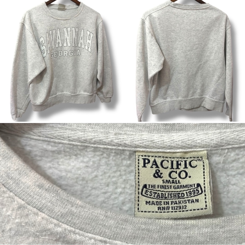 Pacific & Co.| Vintage Heather Gray ‘Savannah Georgia' Crewneck Sweatshirt (S)